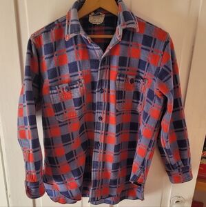 Vintage Champion Flannel Button-Up Shirt - Red and Blue